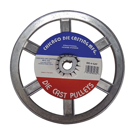 Chicago Die Casting Chicago Die Cast 8 in. D X 5/8 in. D Zinc Single V-Grooved Pulley 800A6